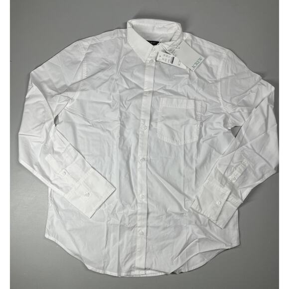 J Crew Garçon Classic Shirt in Cotton Poplin Womens 4 White Button Up Office - Picture 1 of 11